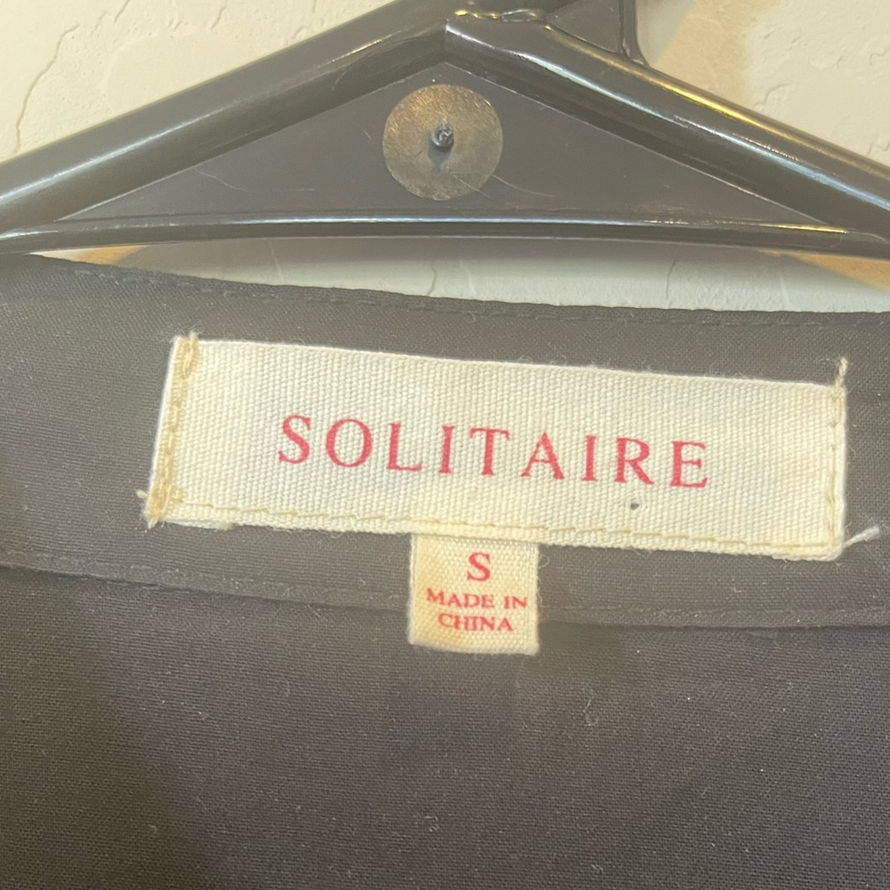 Solitaire Black Button Down Embroidered Tunic Blo… - image 4